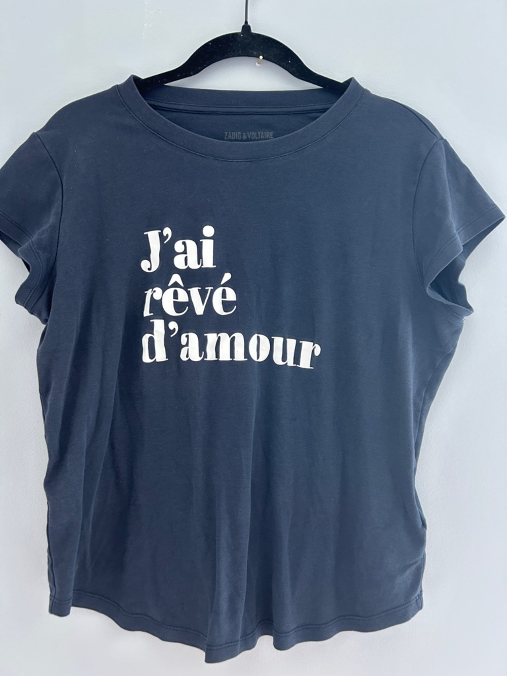 Zadig & Voltaire Navy Tee with White Script